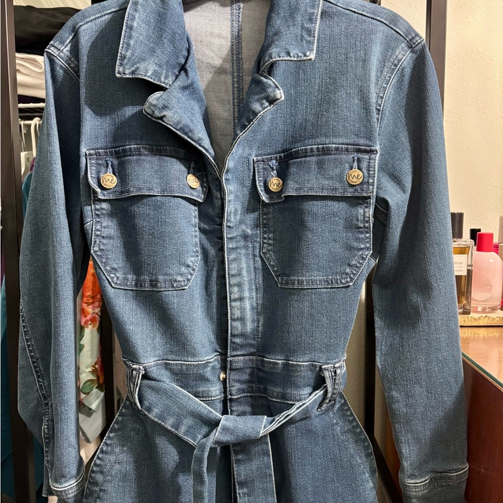 Denim Button-Up Jumpsuit